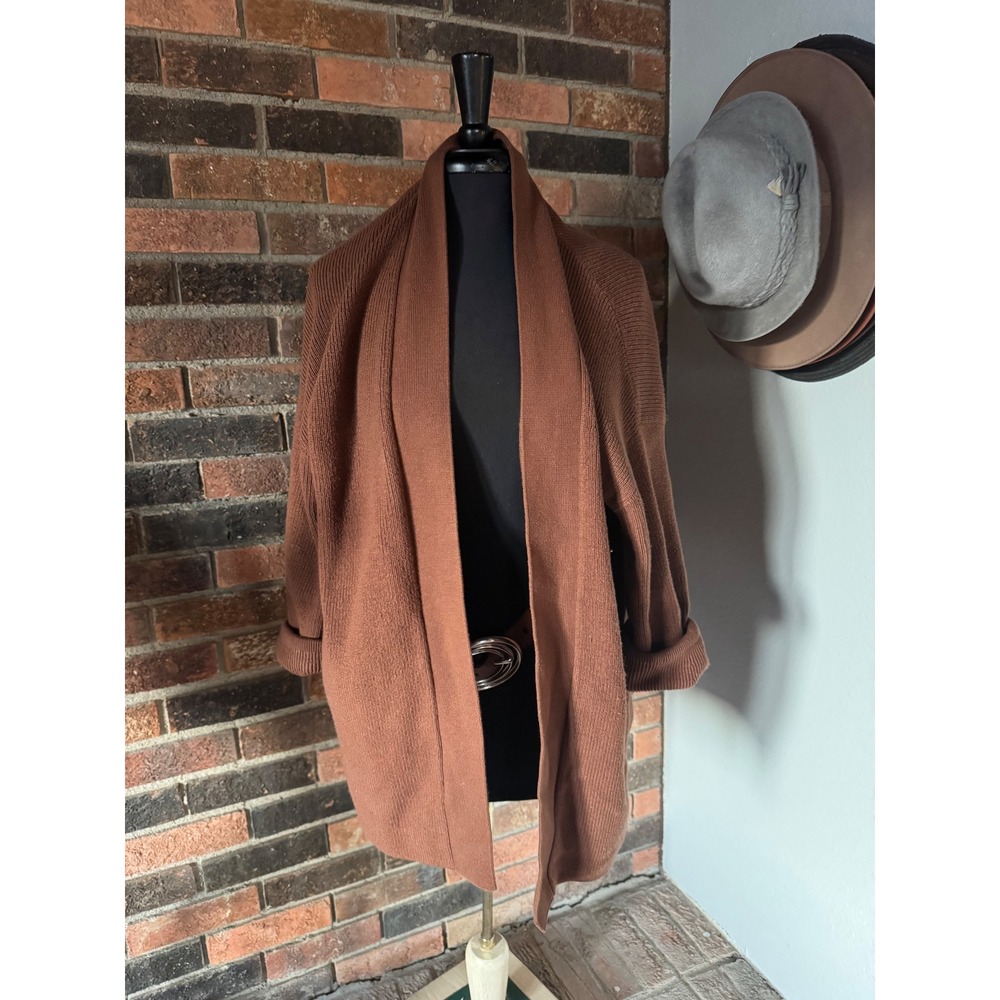 Lululemon Merino Wool Blend Open Front Cardigan Roasted Brown LW3GK8S‎